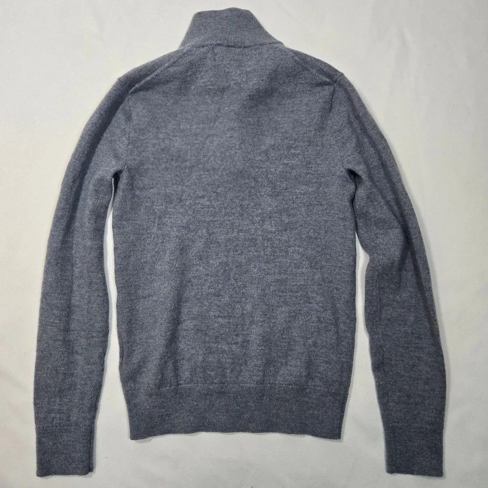 Banana Republic Mens XS Blue Merino Wool Half Zip Sweater Baruffa Yarn Pullover